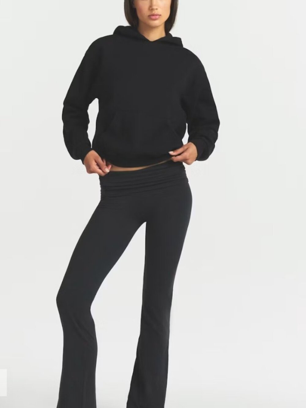 NEW SKIMS Cotton Fleece Classic Pullover Hoodie Onyx Black XS NWT Sweatshirt